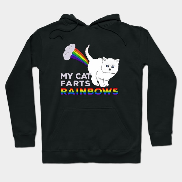 My Cat Farts Rainbows - Funny Cat Fart Rainbow Hoodie by DiegoCarvalho